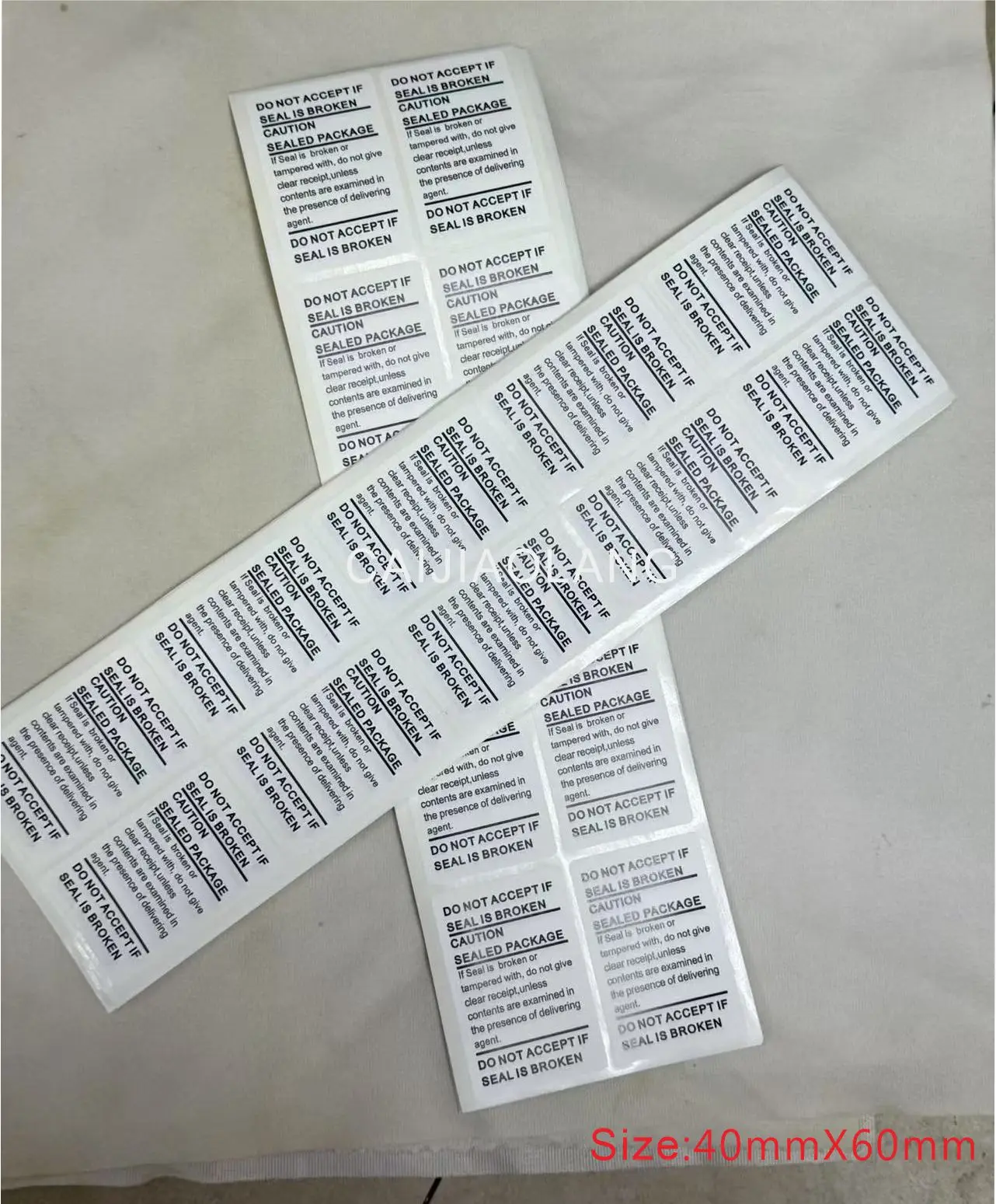 100pcs/lot batch universal mobile phone sealed label sticker 60mmX40mm white