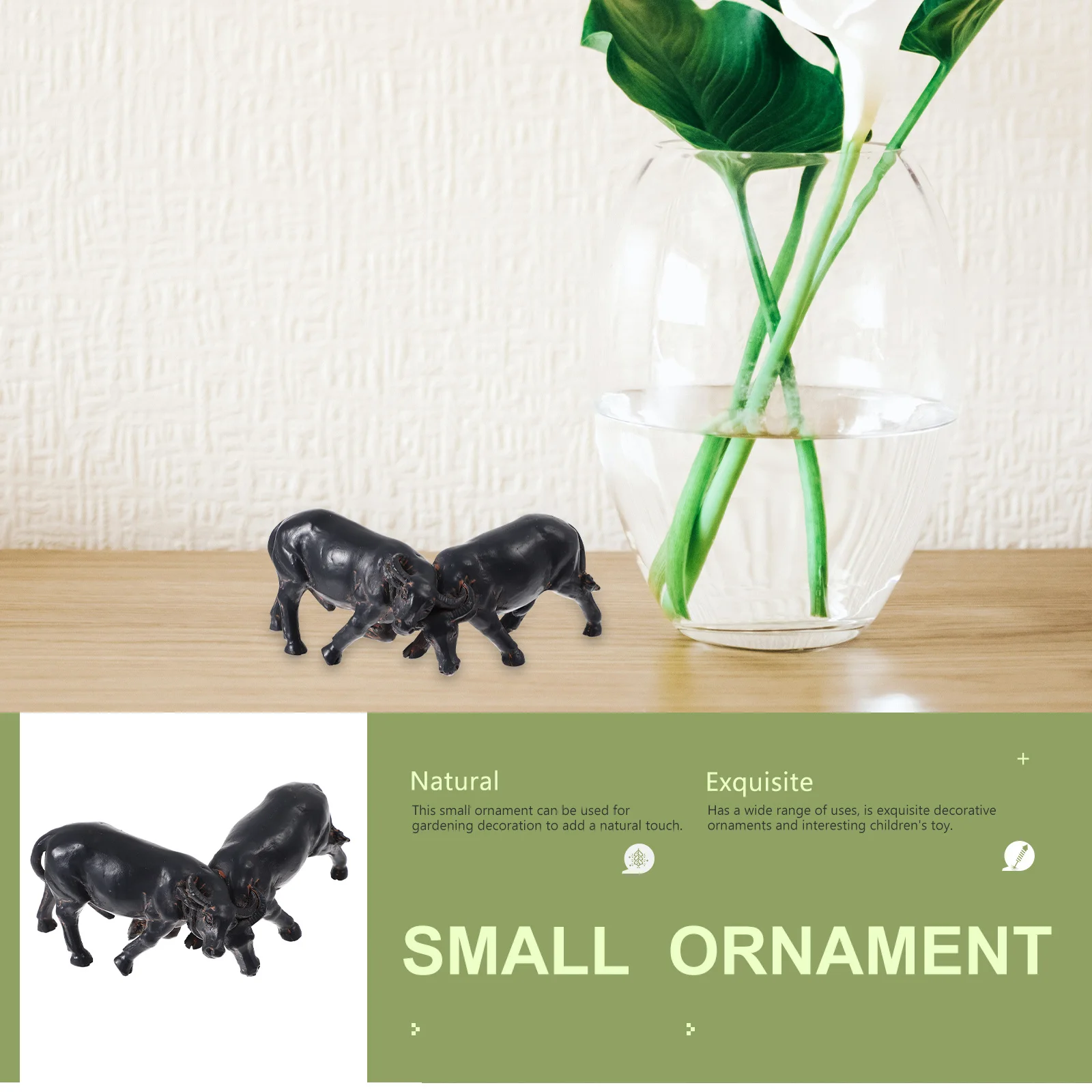 

1Pcs Vivid Calf Decoration Mini Farm Ornament Resin Crafts Desktop Adornment Micro Landscape Calf Figure for Home Office Garden