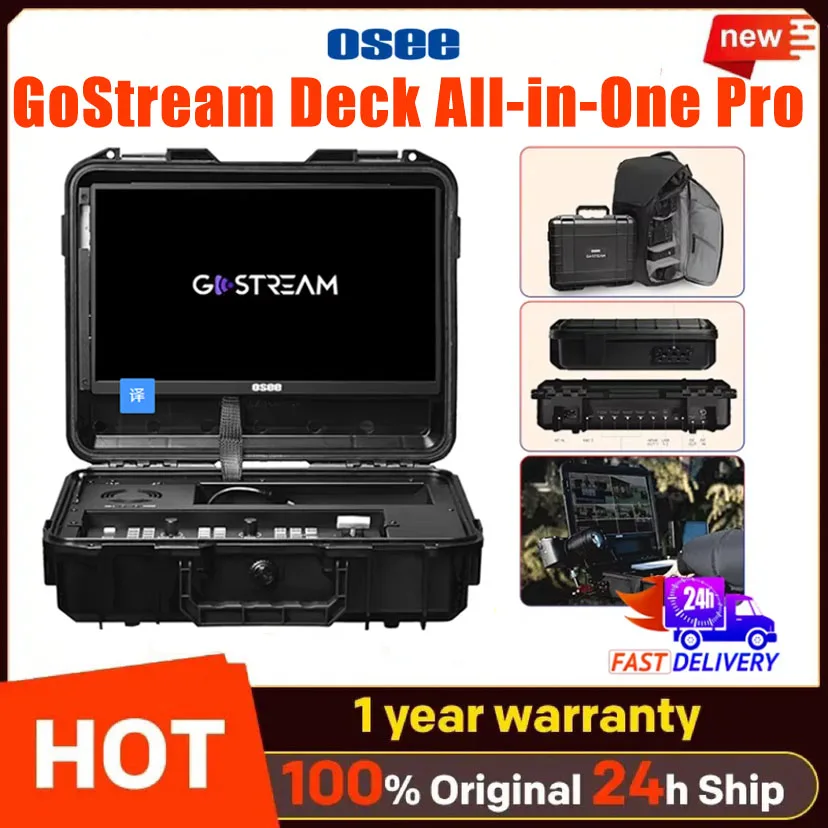 Osee Go Stream Pro All-in-One Deck Video Mixer Switcher Multi Format Live Streaming Switcher With 14inch Screen 4xHDMI Inputs