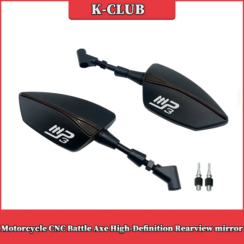 

Motorcycle CNC Battle Axe High-Definition Rearview mirror For PIAGGIO MP3 125 250 300 400 500 MP3 All Years