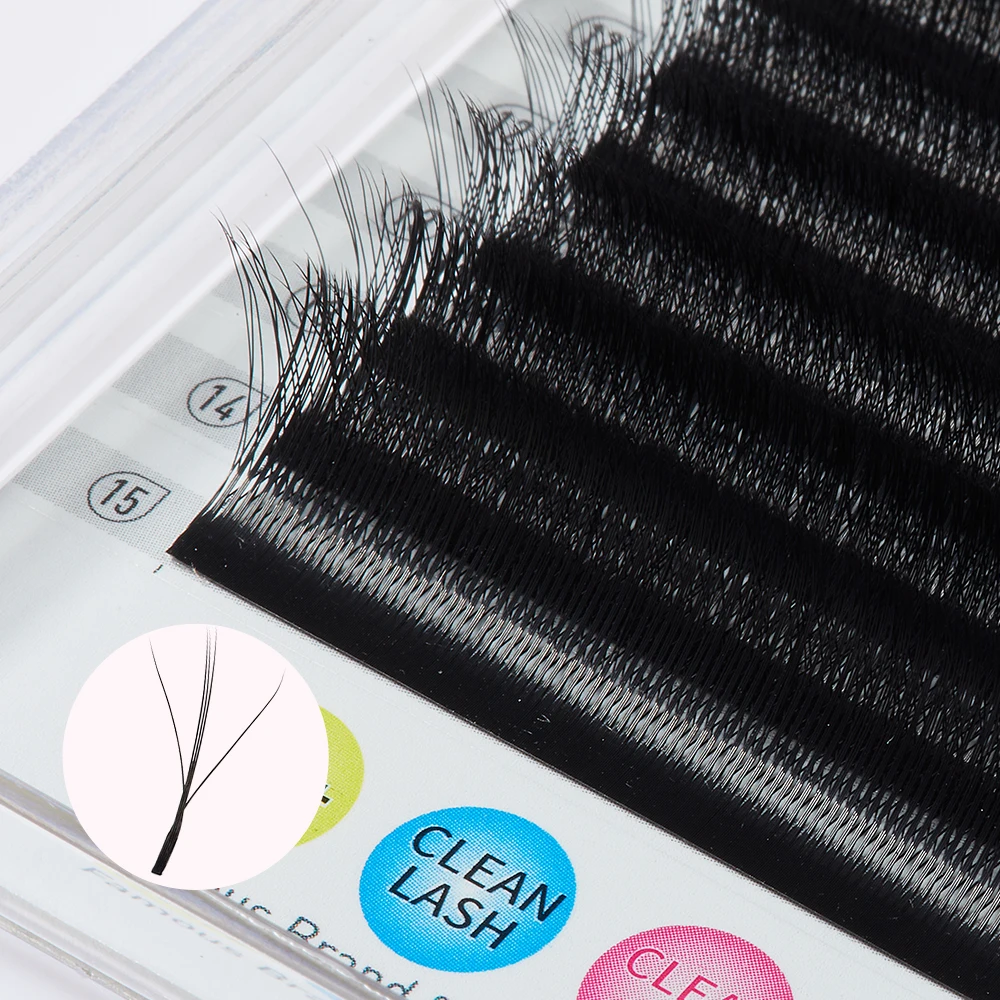 Yelix Spike 3D-W Vorgefertigte Volumen-Wimpernverlängerungen, Mix-Längen-Tablett, Matt Schwarz, 3D-Spike-Design, Großhandel für Wimpernprodukte für Salons – Detail 4