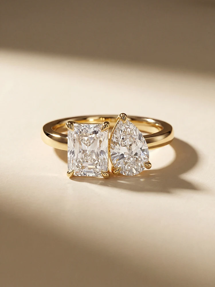Simple Classic Zircon Water Drop Square Ring For Women 925 Sterling Silver Engagement Wedding Luxury High Quality Fine Jewelry