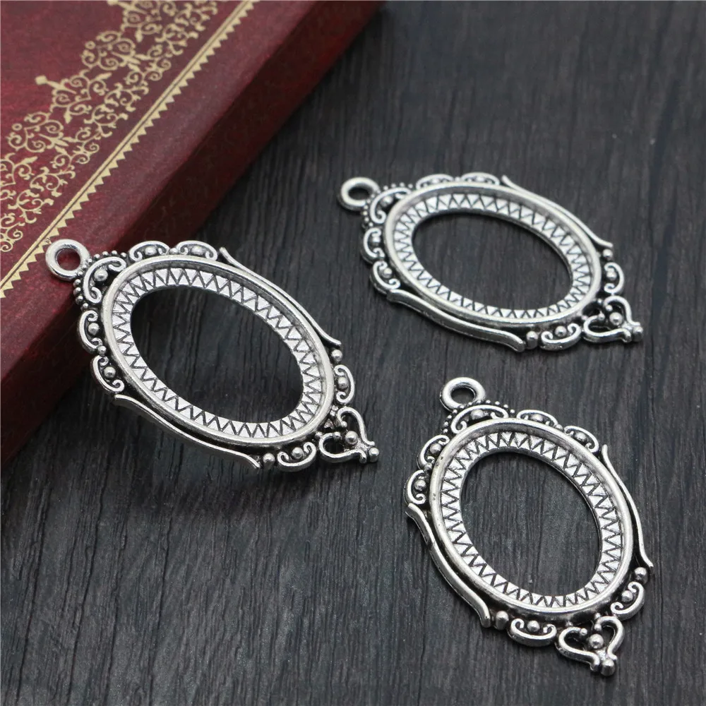10 sztuk 18x25mm wewnętrzna rozmiar 6 kolory drążenia w stylu Vintage styl Cameo ustawienie bazy wisiorek naszyjnik ustalenia
