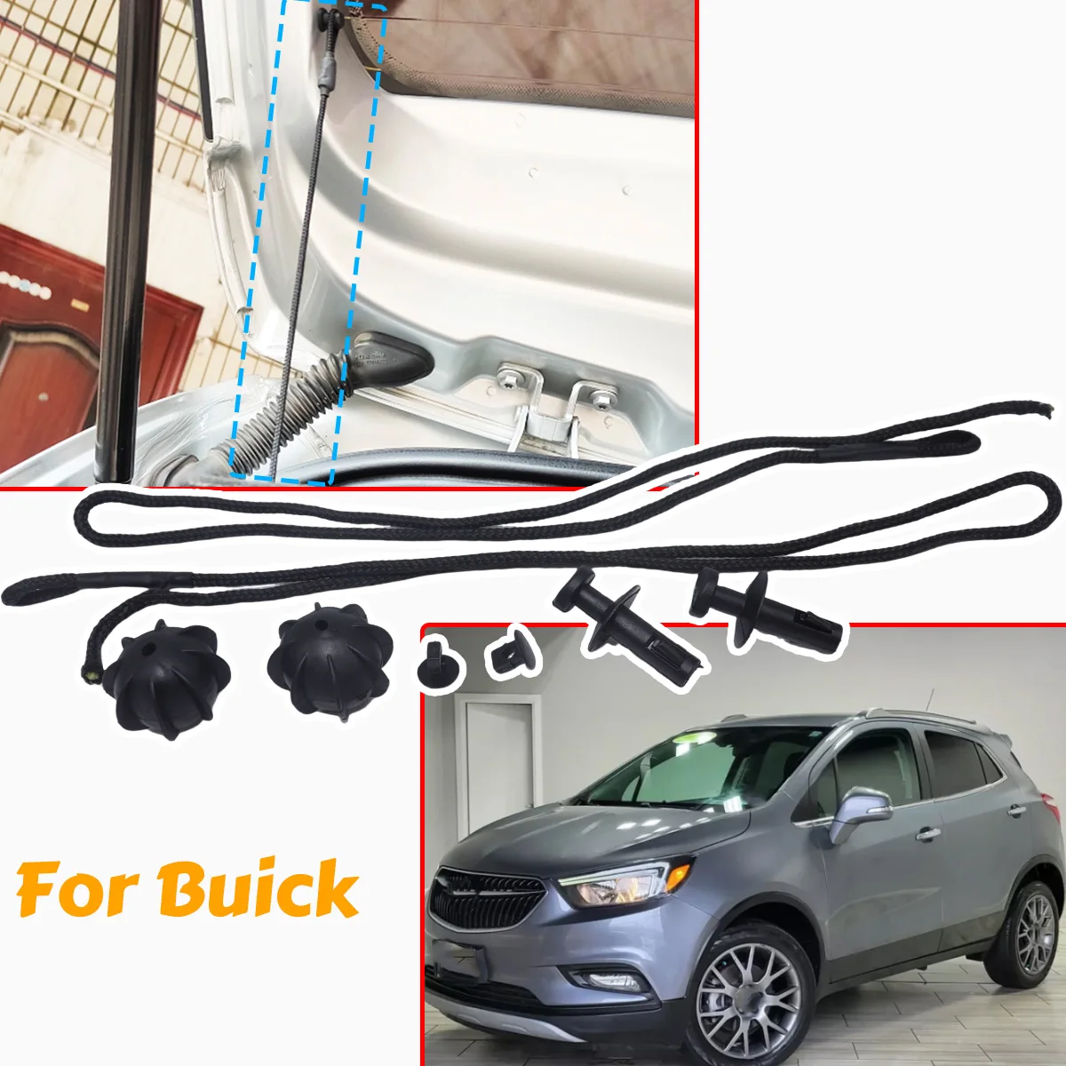 

For Buick Encore 2013-2019 Car Luggage Boot Trunk Parcel Tray Strap String Clips Rear Shelf Bracket Accessories Holder Repair