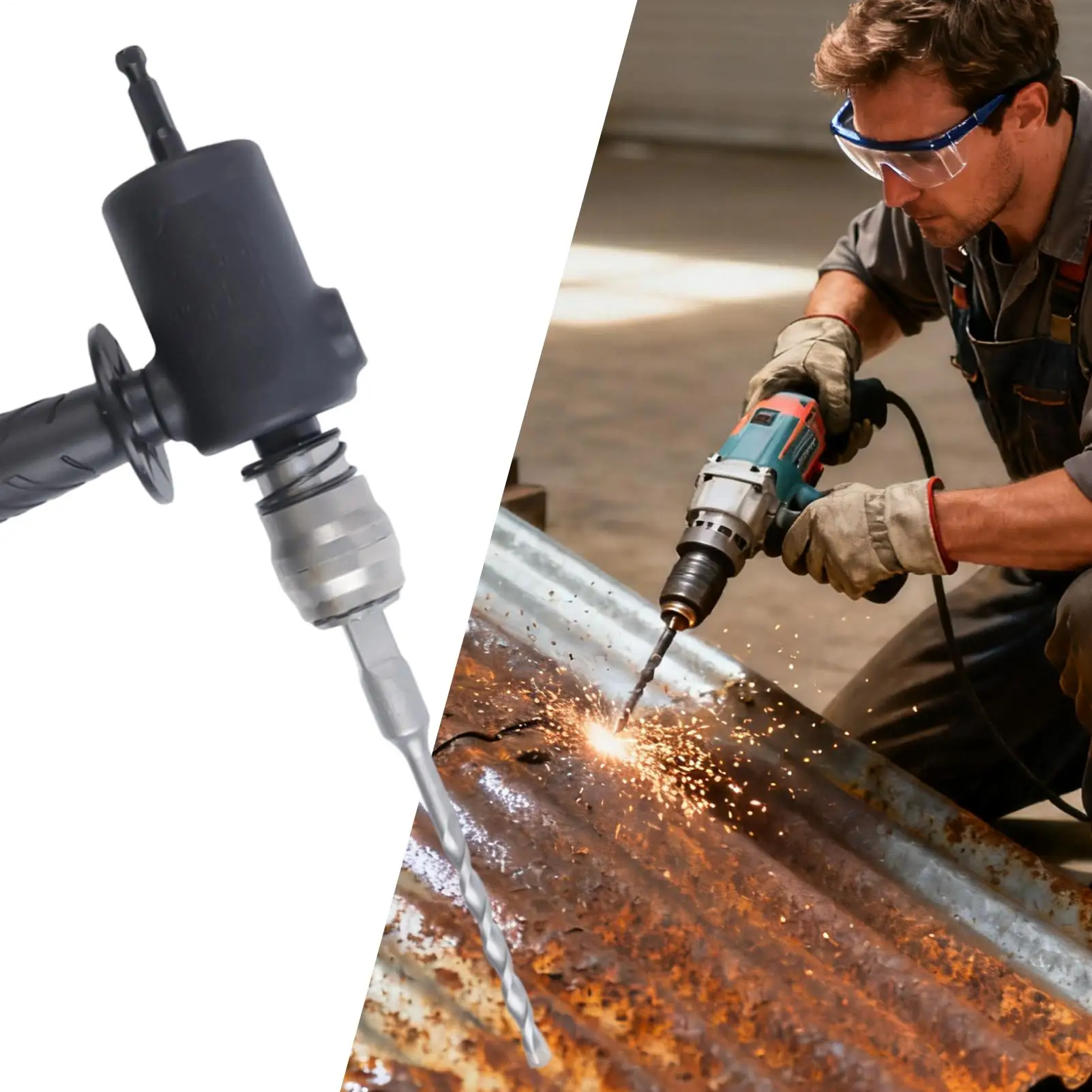 Hammer Drill Chuck Adapter Heavy-Duty Wear-Resistant Construction Tool Electric Drill To Hammer Conversion Head For Concrete