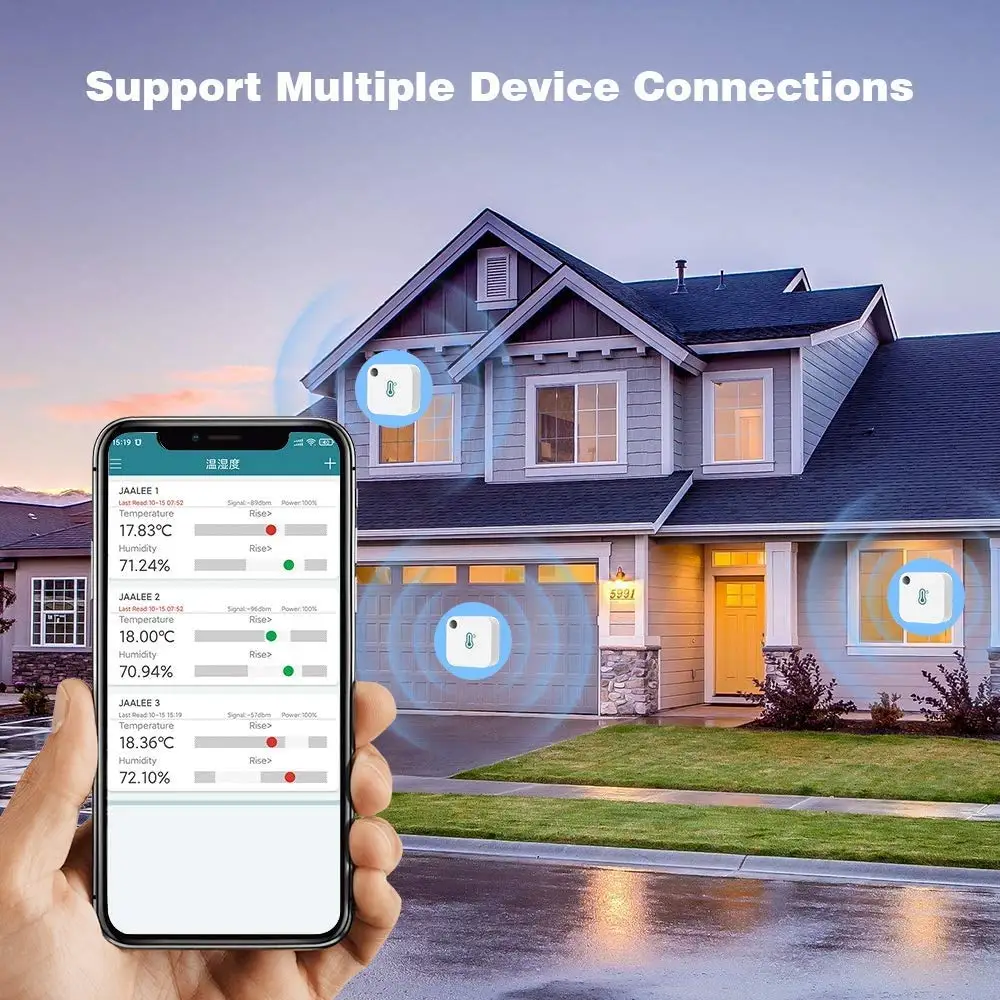 Imagem -06 - Jaalee Temperatura Umidade Ponto de Orvalho Vpd Inteligente Sensor Termômetro Higrômetro Registrador Exportação Monitor Geladeira Congelador