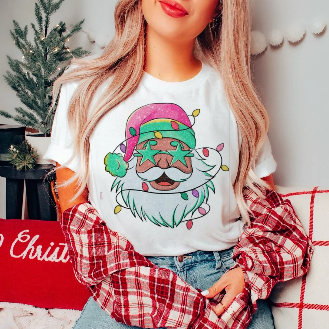 

New Christmas Shirts for Women O Neck Short Sleeve T-shirt Merry Christmas Print T-shirts Holiday Gifts Xmas Party Classic Tops