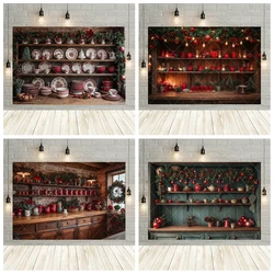 Christmas Photography Background Custom Kitchenware Xmas Tree Decor Kid Adult  Family Portrait Photography Backdrop Photo Studio