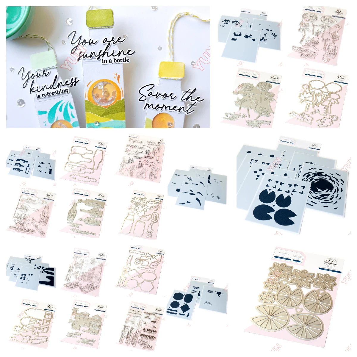 Troqueles de corte nuevo, mensaje en una botella, plantilla para elíso costero, escenas Sippable, sellos de sentimientos, lámina caliente, tarjeta de álbum de recortes DIY