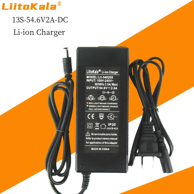 LiitoKala 48V/36V 2A/3A/5A Lithium-ion battery pack charger Universal 42V/54.6V 5A AC DC Power Supply Adapter