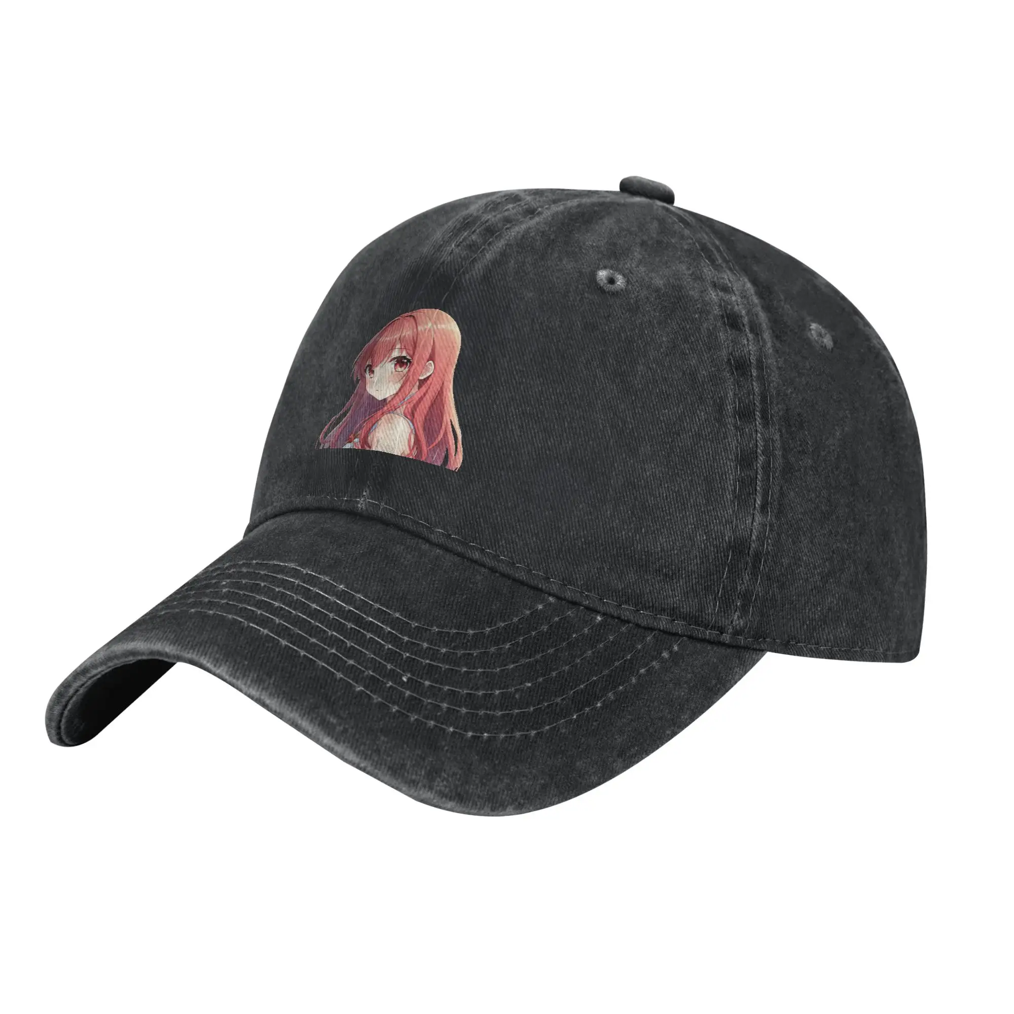 Anime art  cute anime girl with charming eyes  Fashion Baseball Cap  Cool Brand Man Caps  Party Gathering Brand Man Caps