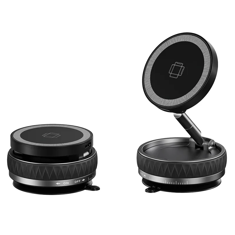15W vacuümzuiging magnetische draadloze oplader autotelefoonhouder 360 graden draaibaar compatibel met smartphones voor iPhone