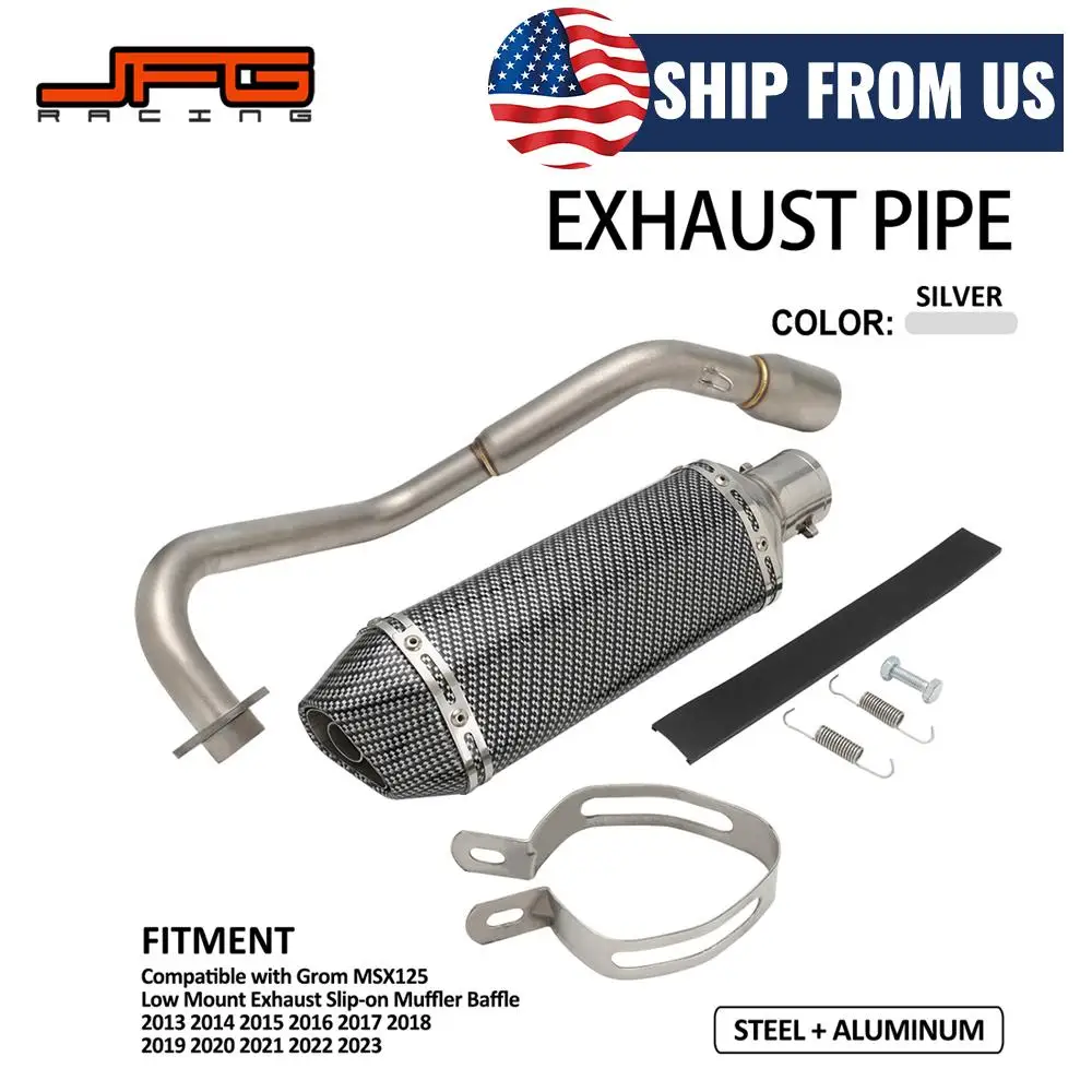 

Motorcycle 51mm Exhaust Pipe Full System Electric Dirt Bike Accessories For HONDA Grom MXS125 MSX 125 2013-2022 Motocross