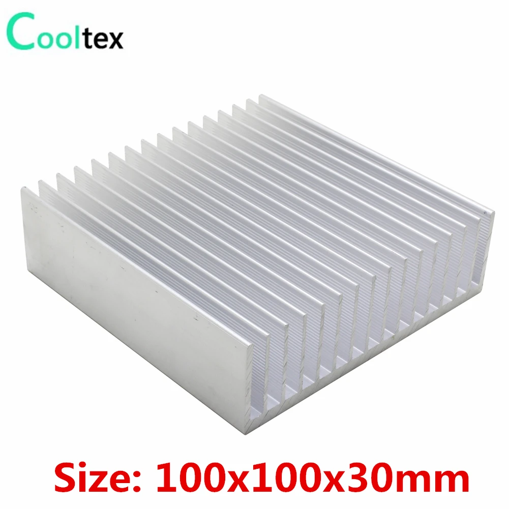 Aluminum Heatsink 100x100x30mm Heat Sink Radiator Cooler Cooling For LED Electronic Chip heat dissipation