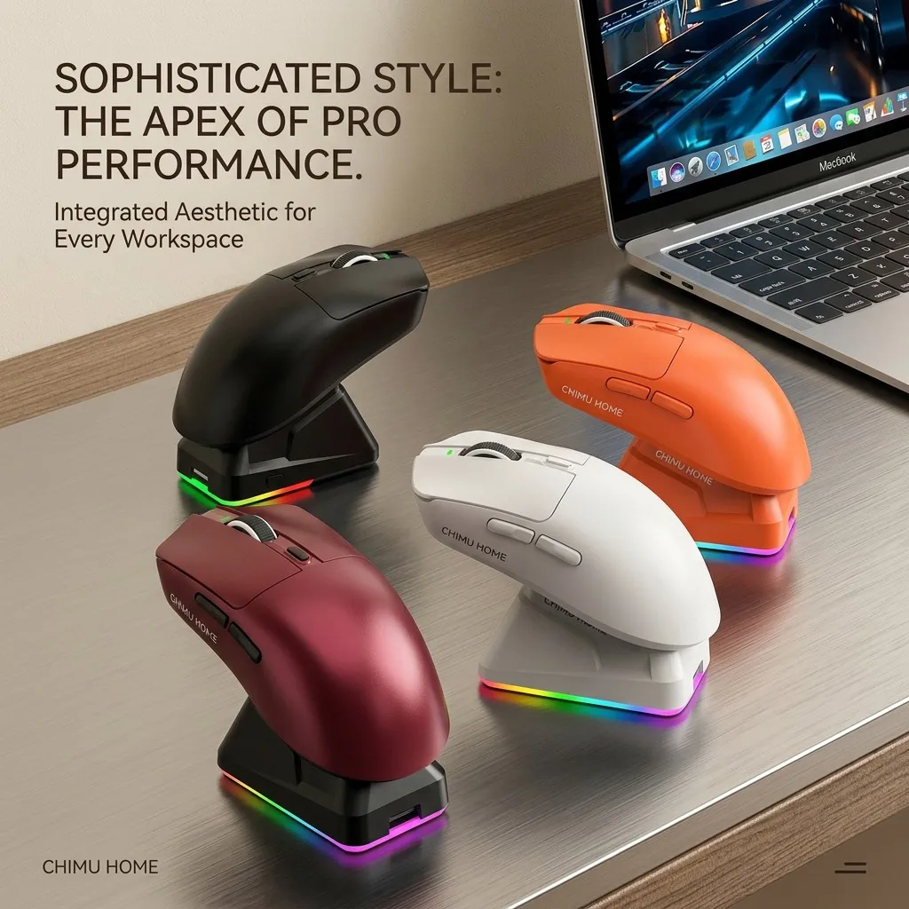 

【CHIMU HOME】X11 Pro Vision Hub Ultra-Light 63g Gaming Mouse PAW3311 1000Hz Triple-Mode with Magnetic RGB Base