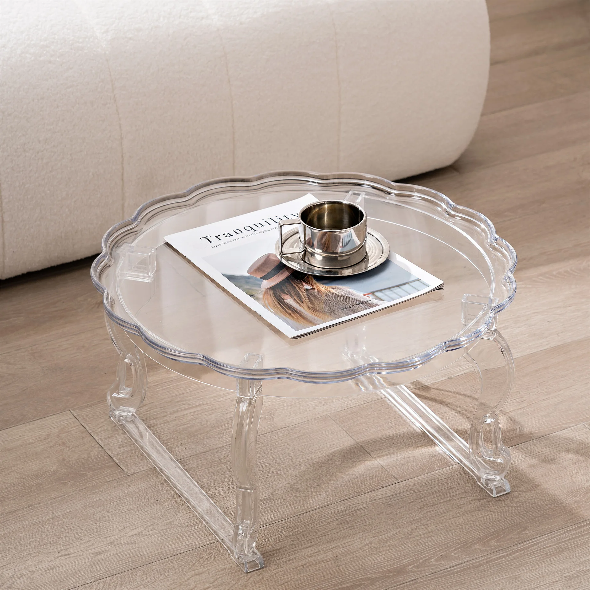 Acrylic small coffee table fashionable side table in living room internet famous Nordic sofa side table