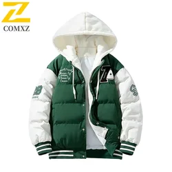 Korean Trendy Brand Jacket 2024 Winter New Men's Jacket Fashion Embroidered Design Hooded Parka Casual Outdoor Youth Streetwear