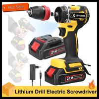 Geevorks 21V 2in1 Lithium Drill Electric Screwdriver Multifunction High Torque Brushless Motor Practical Screw Driver Power Tool