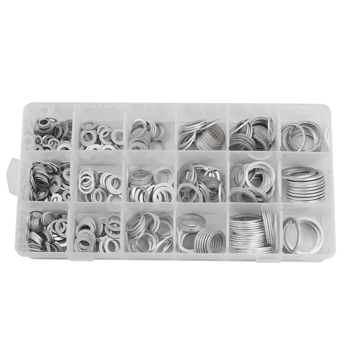 450Pcs Car Engine Oil Drains Plug Aluminum Washer Gasket Set Sealing O Rings Kit Set M6 M8 M10 M12 M14 M16 M18 M20 M22 M24