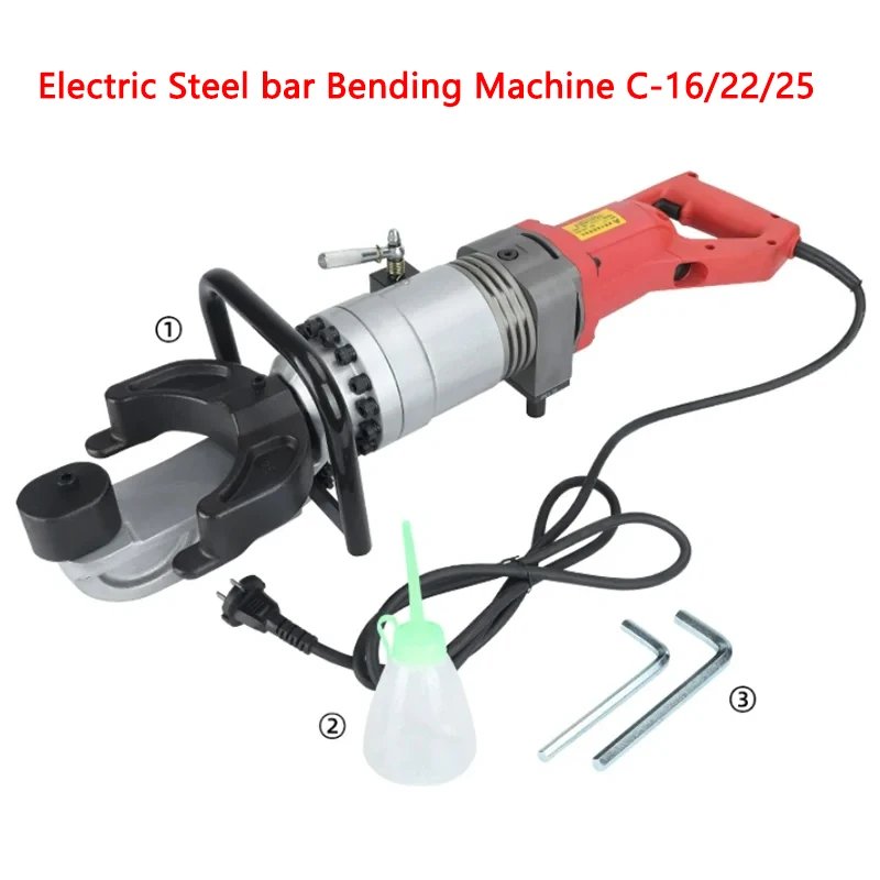 

Electric Steel bar Bending Machine C-16/22/25 Hydraulic Rebar Bender Small Handheld Portable Steel bar Bending Machine