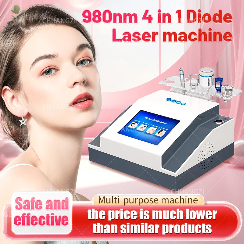 980nm Spider Veins Remove Nail Fungus Vessel Vascular Removal Device 60W diode Laser Machine Physiotherapy Facial Skin Care