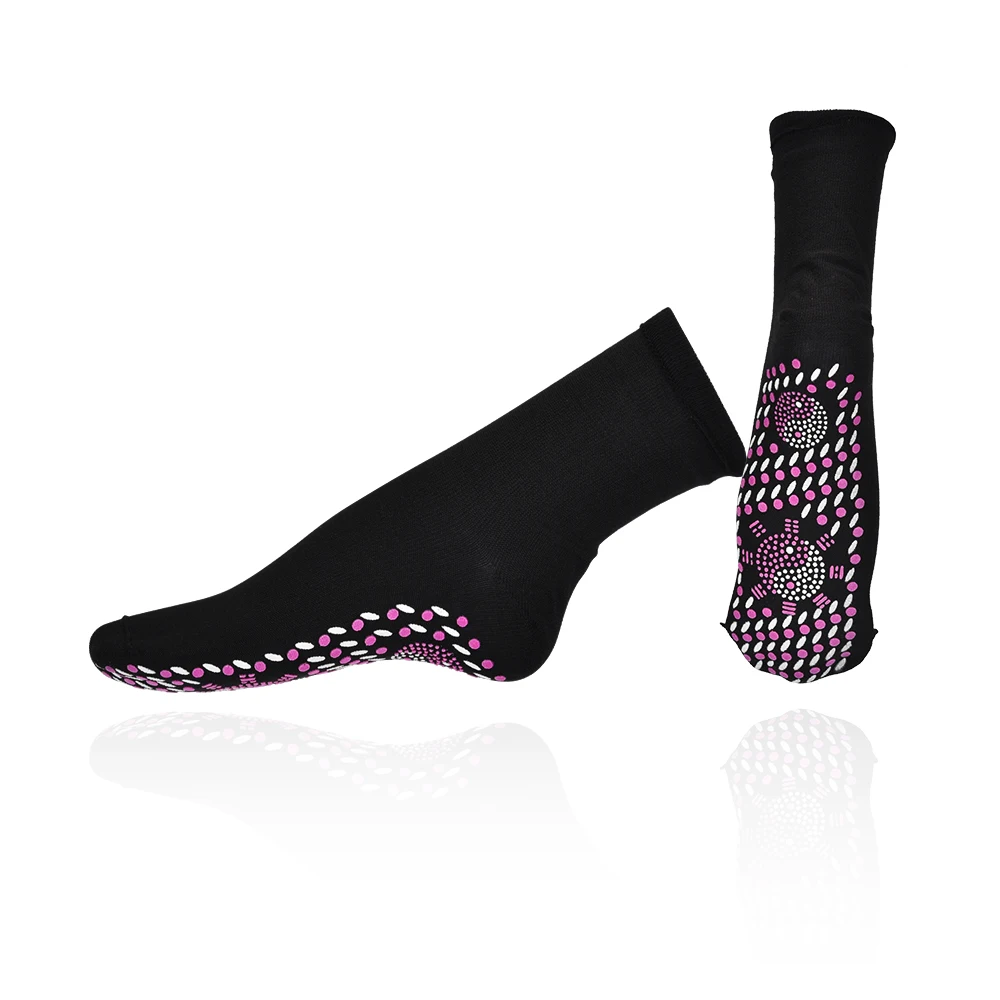 Chaussettes de Massage des pieds auto-chauffantes, 1 paire, thérapie magnétique infrarouge chaude, Anti-Fatigue, Tourmaline, relaxation, régulation