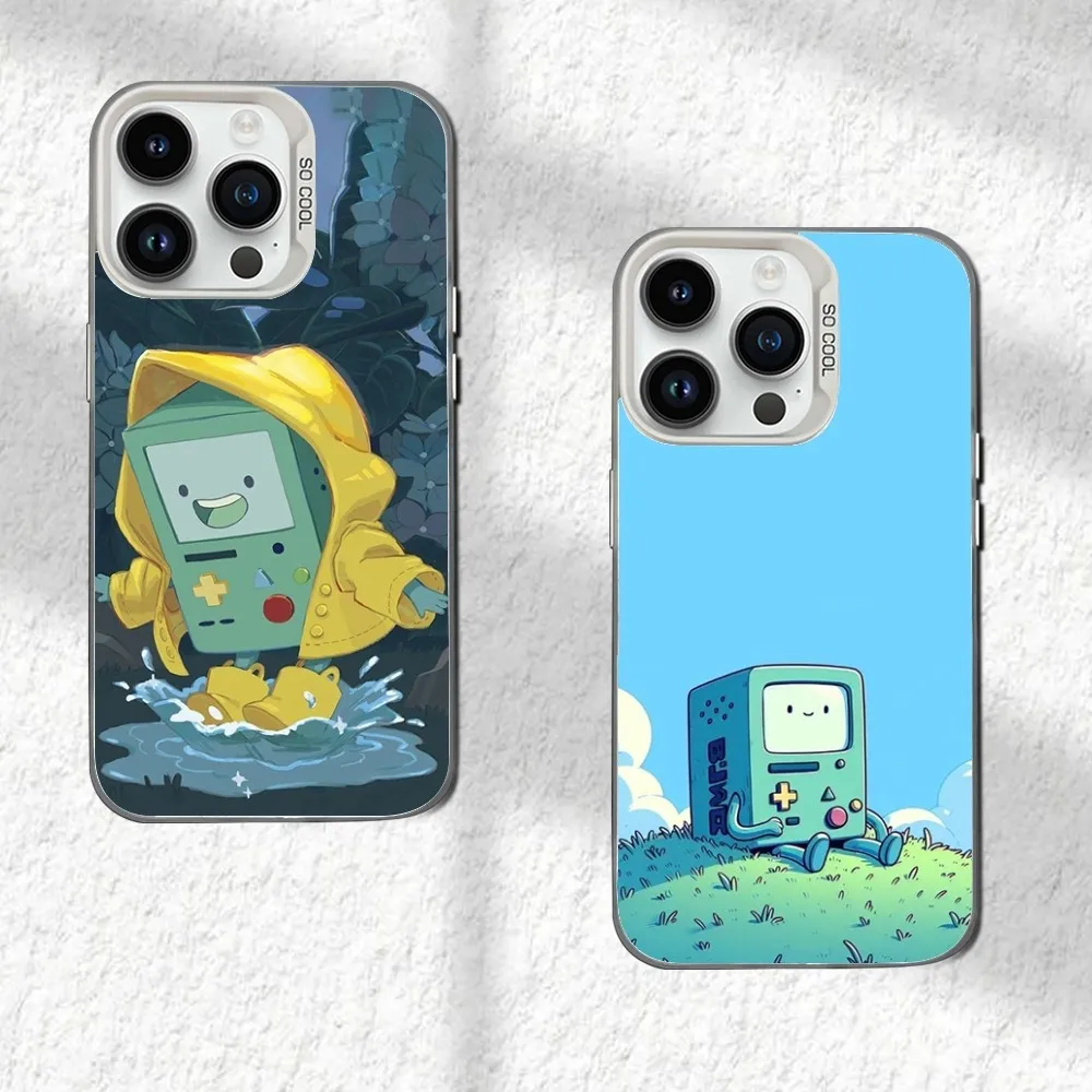 

Adventurer-time BMO Robot Phone Case For iPhone 16,15,14,13,12,11,Mini,Pro,SE,MAX White Matte Shockproof Cover