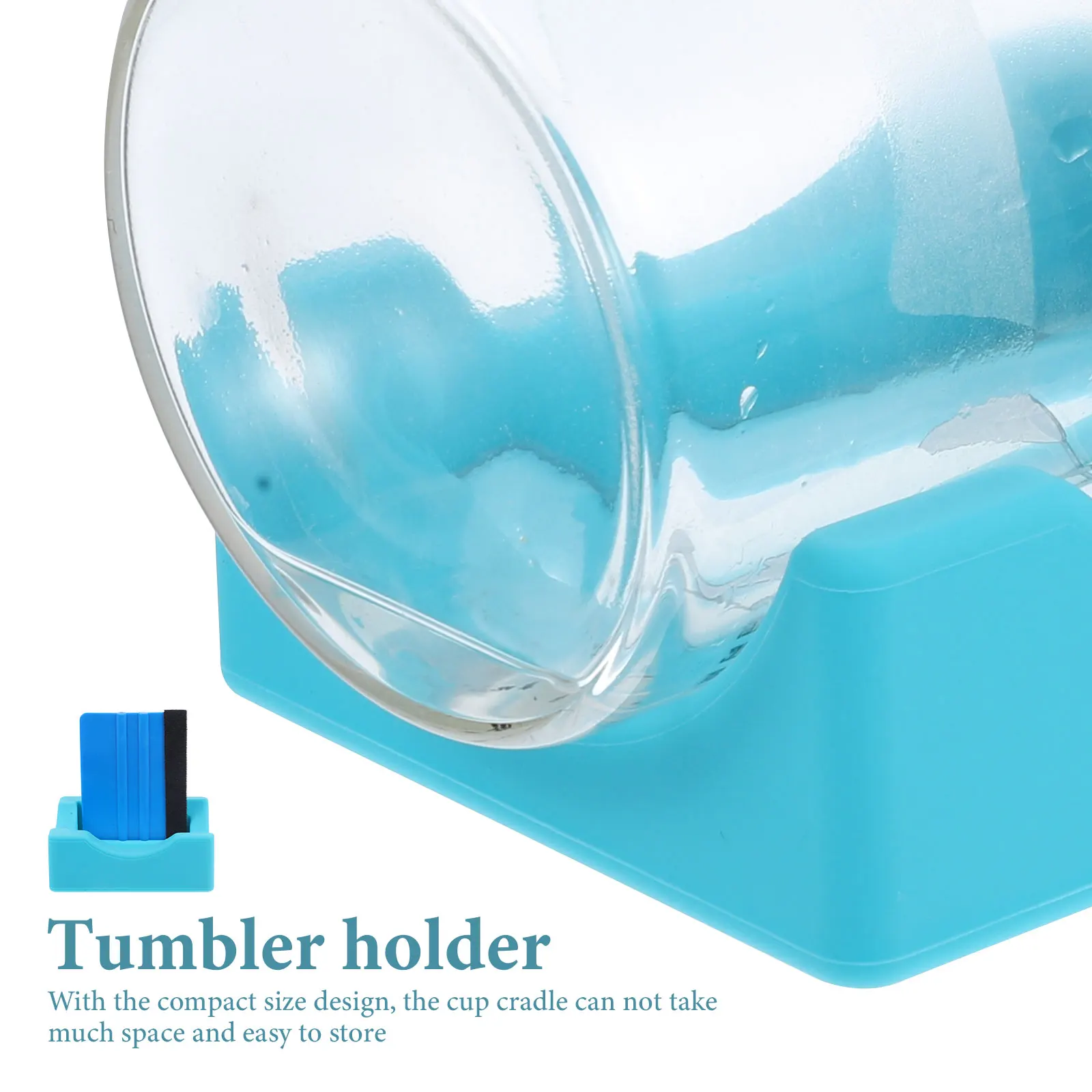 1 Set Silicone Cup Cradle Tumbler Holder Compact Desktop Daily Use Small Reusable Diy Accessory Squeegee Scraper Included Cup