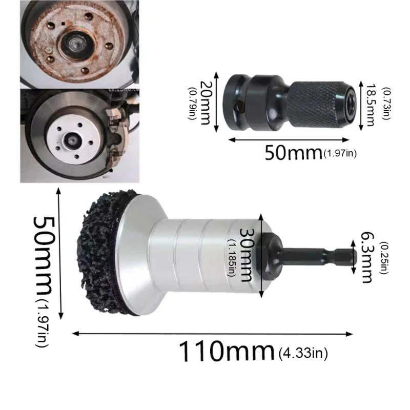 

Wheel Hub Rust Removal Brush Brake Hub Surface & Stud Cleaning Maintenance Kit Brake Disc Rust Removal Tool for Hub Rotor Wheel