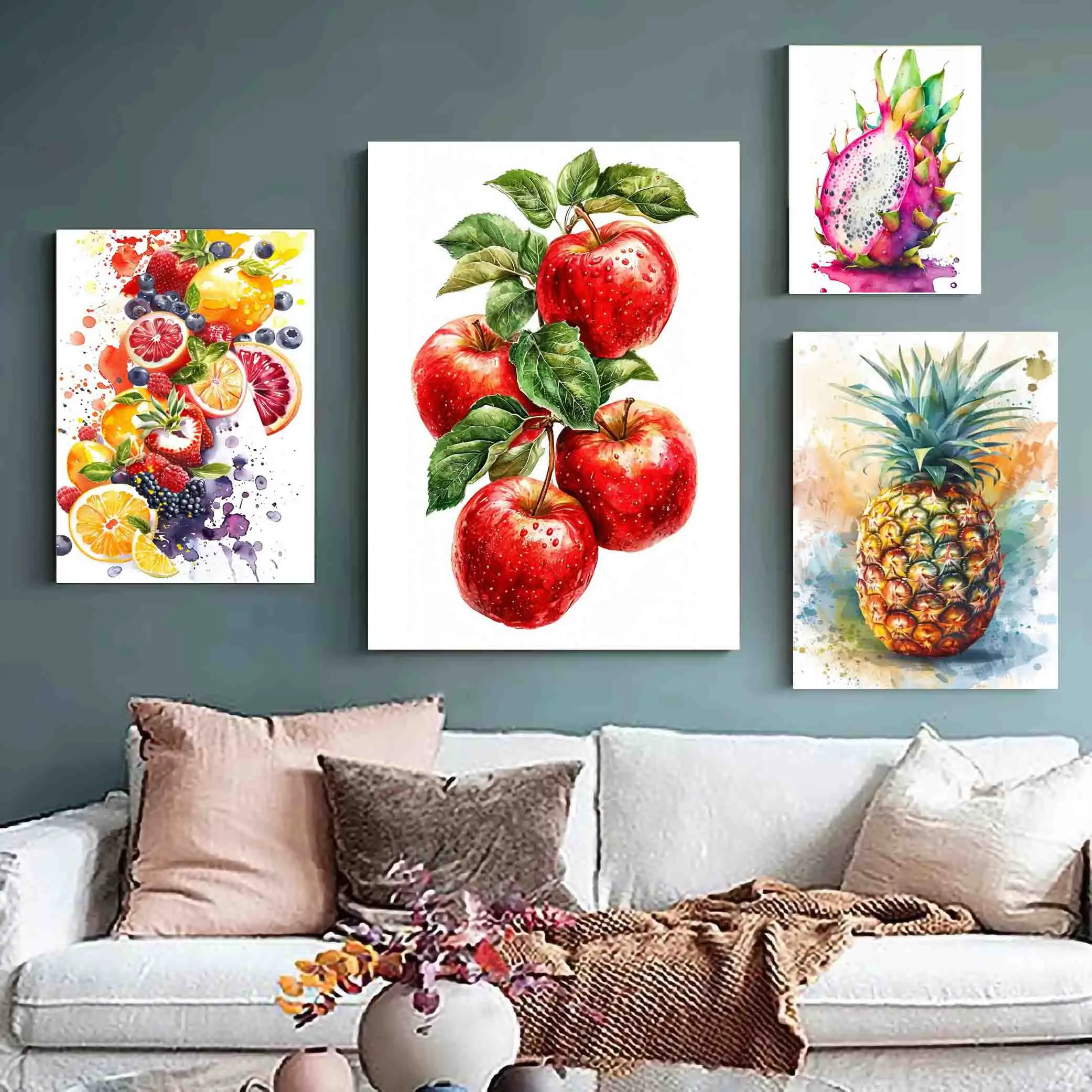 

Kindergarten decorative murals Home Decoration Painting room/Travel Agency Frameless Painting Fruit Painting Printing/Apple