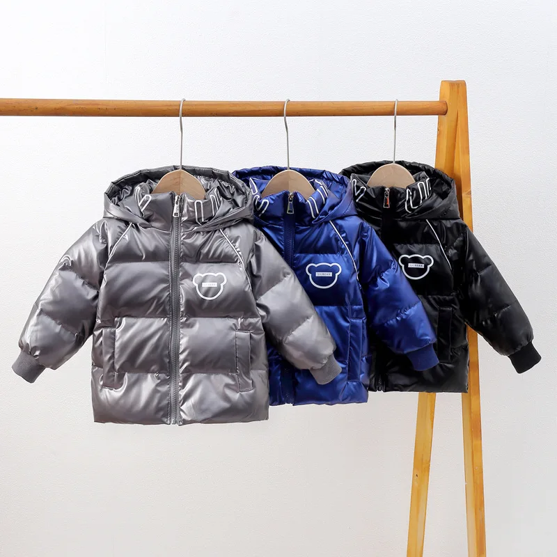 

Boys Coat Jacket Overcoat Cotton 2022 Bear Warm Thicken Velvet Winter Sports Teenager School Kids Children's Clothing