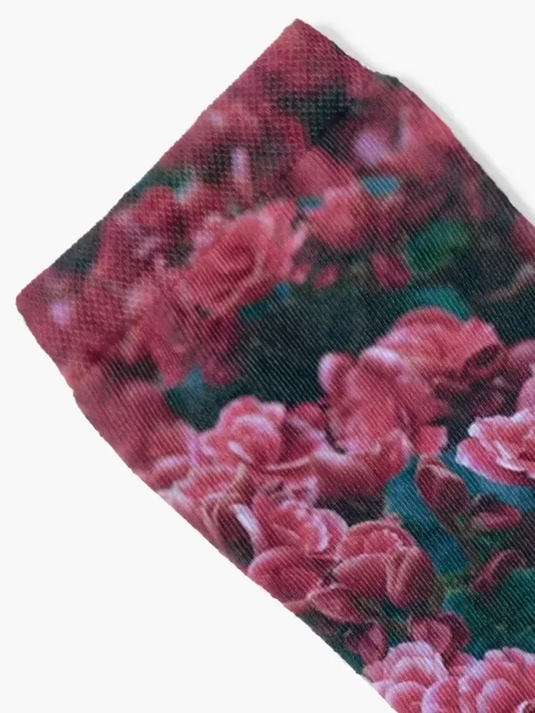 Red Roses Socks luxury halloween anti-slip cycling Socks For Girls Men's