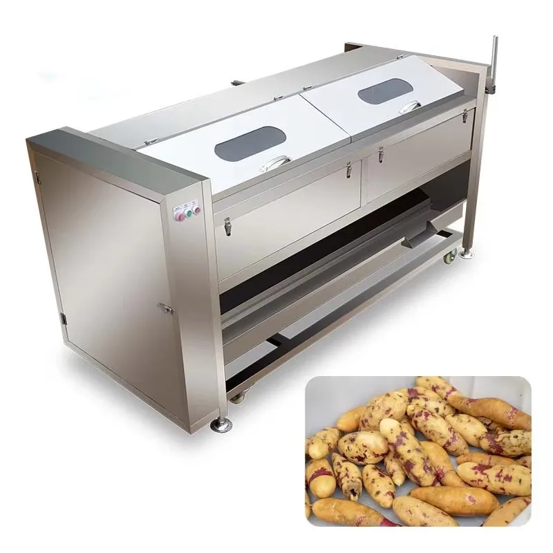 

Cassava Peeling Washing Machine 1000-1200kg/h Potato Brush Washer Yam Industrial High Capacity Energy Saving Custom