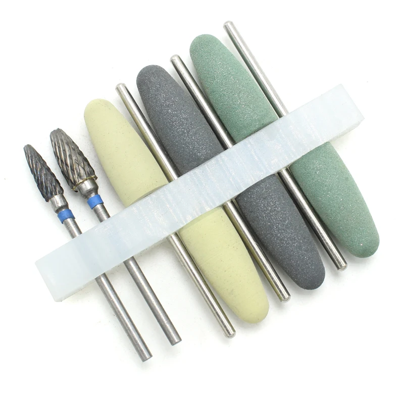 8Pcs/set Dental Resin Base Acrylic Polishing Burs Kit Drill Polisher Rotary Dentista Tool Dental Lab Instrument