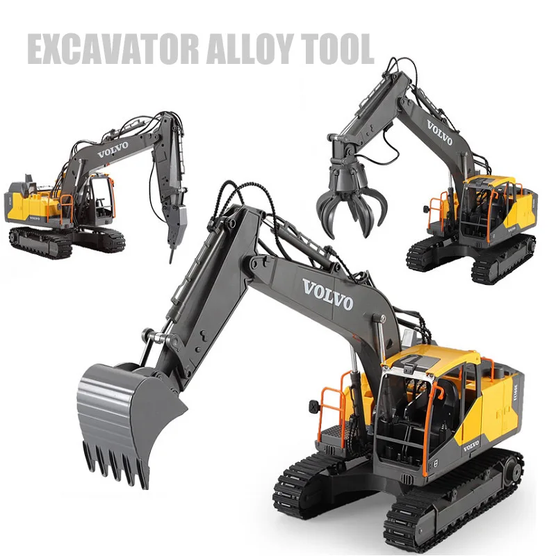 DOUBLE E561 / E568 / E598 RC Excavator Alloy Tools Remote Excavator Digging bucket / Steel grabbing machine / Crushing hammer