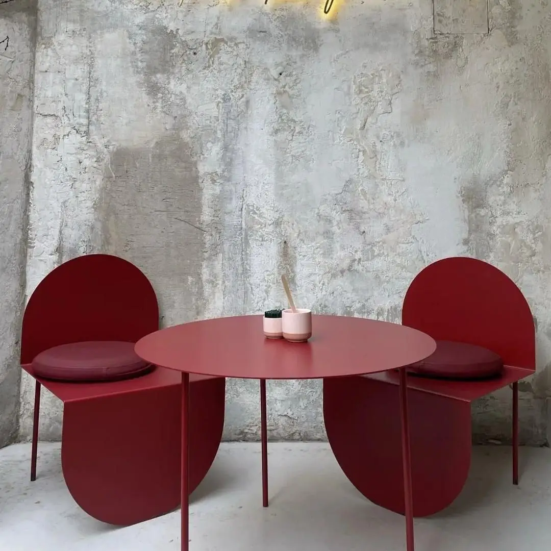 High-End Simple Colorful Outdoor Tables And Chairs Modern Cafe House Club Courtyard Open-Air Leisure