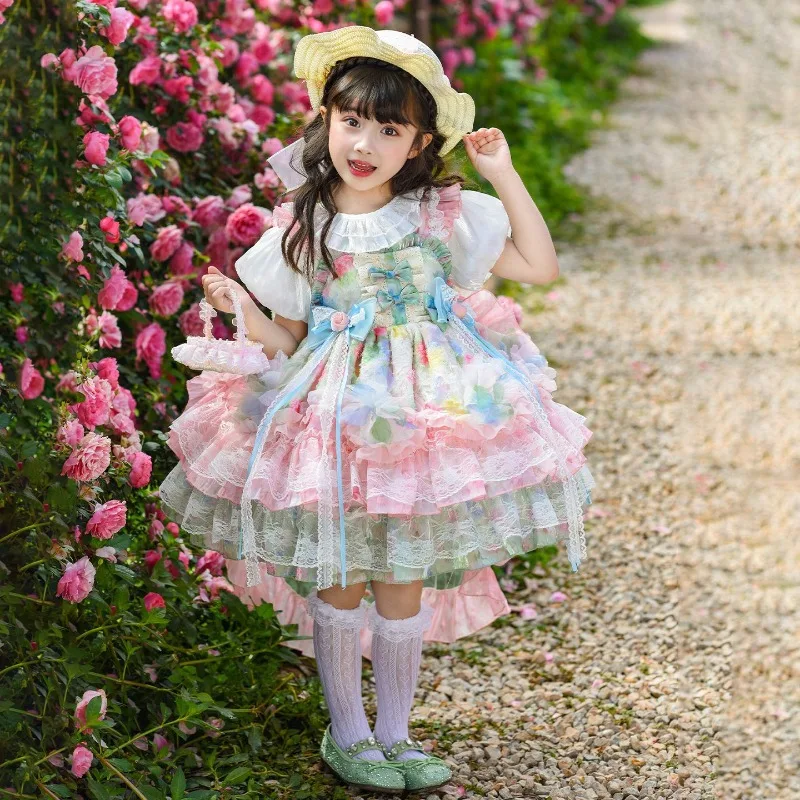 baby Girl Lolita Flower Fairy Princess Summer Children 2026 Stylish New Birthday beautiful Dress Pong Dress