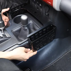 Boîte de rangement pour engrenages de console centrale de voiture, garniture en alliage d'aluminium noir, accessoires de voiture, 2 paniers, Toyota FJ Cruiser 2007-2021