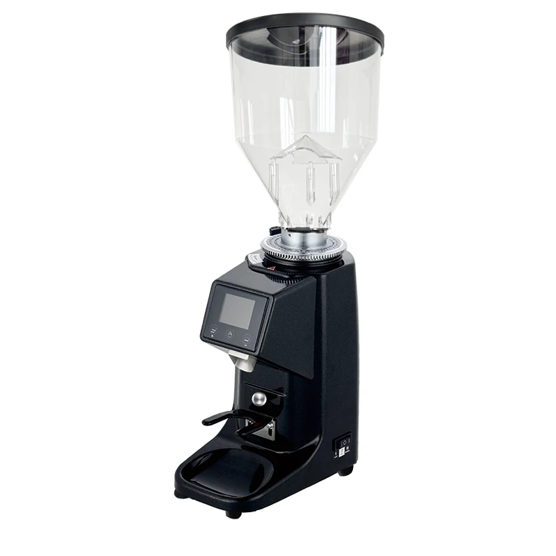Professional Commercial Espresso Flat Burr Stainless Steel Burr Coffee Grinder 200W Electric Automatic Touch Screen Aluminum