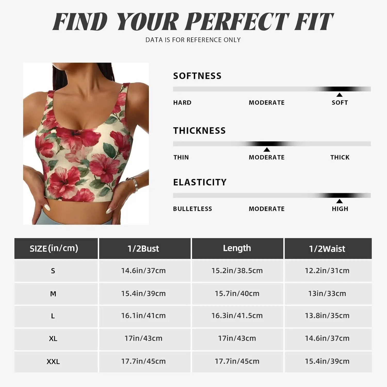Reggiseni sportivi da donna in stile Hawaii con fiore di ibisco rosso, top corto da allenamento per yoga con cuscinetti incorporati