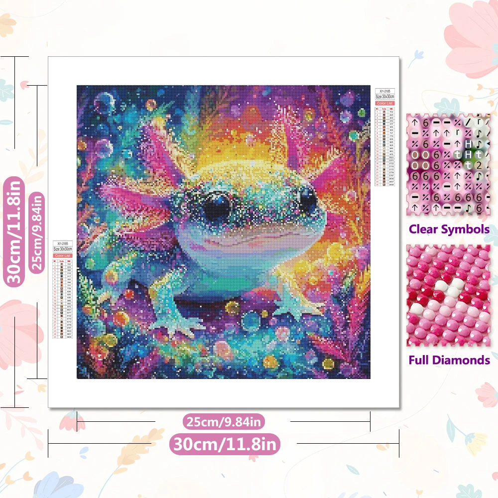 EverShine DIY 5D Diamond Painting Axolotl Mosaic Salamander Full Drill Embroidery Cartoon Animal New Arrivals Handicrafts Gift