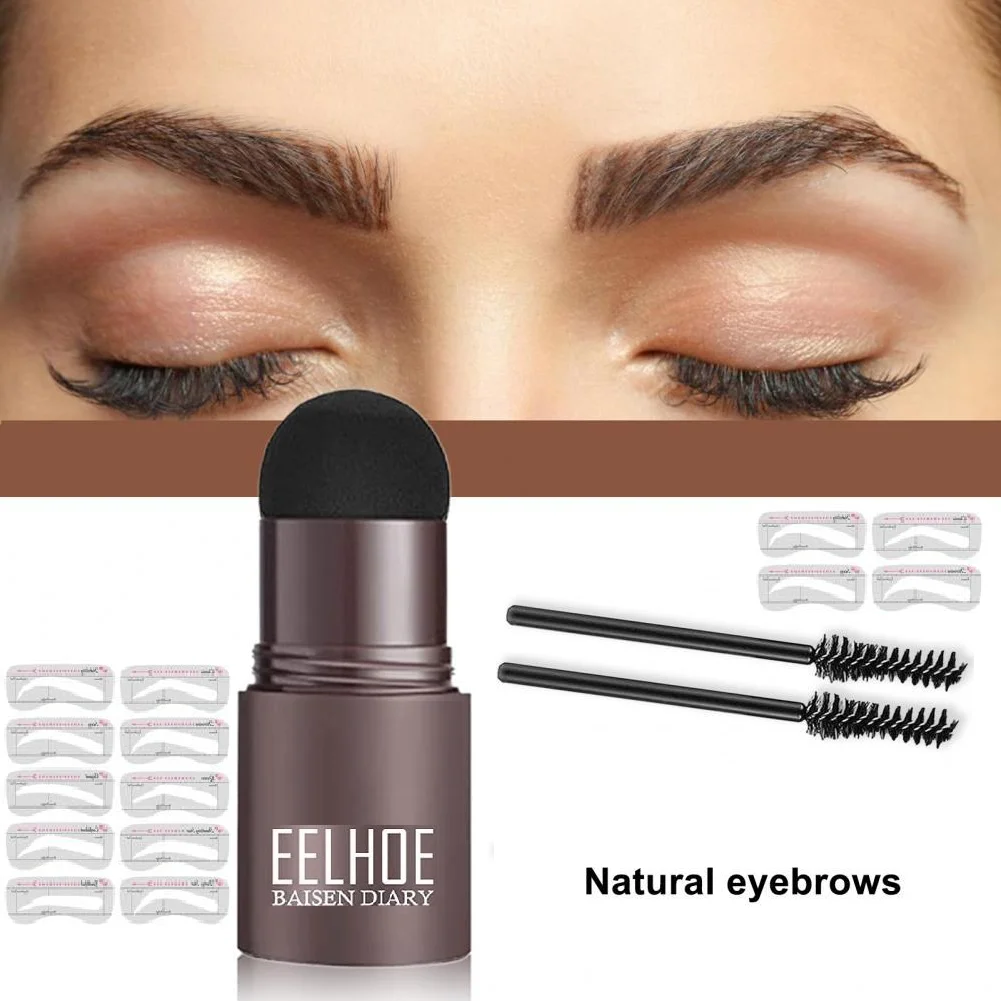 EyeBrow Stamp Shaping Kit maquillajes para mujer Eyebrow Stencils Waterproof Makeup For Women Natural Contouring Make up 1 set