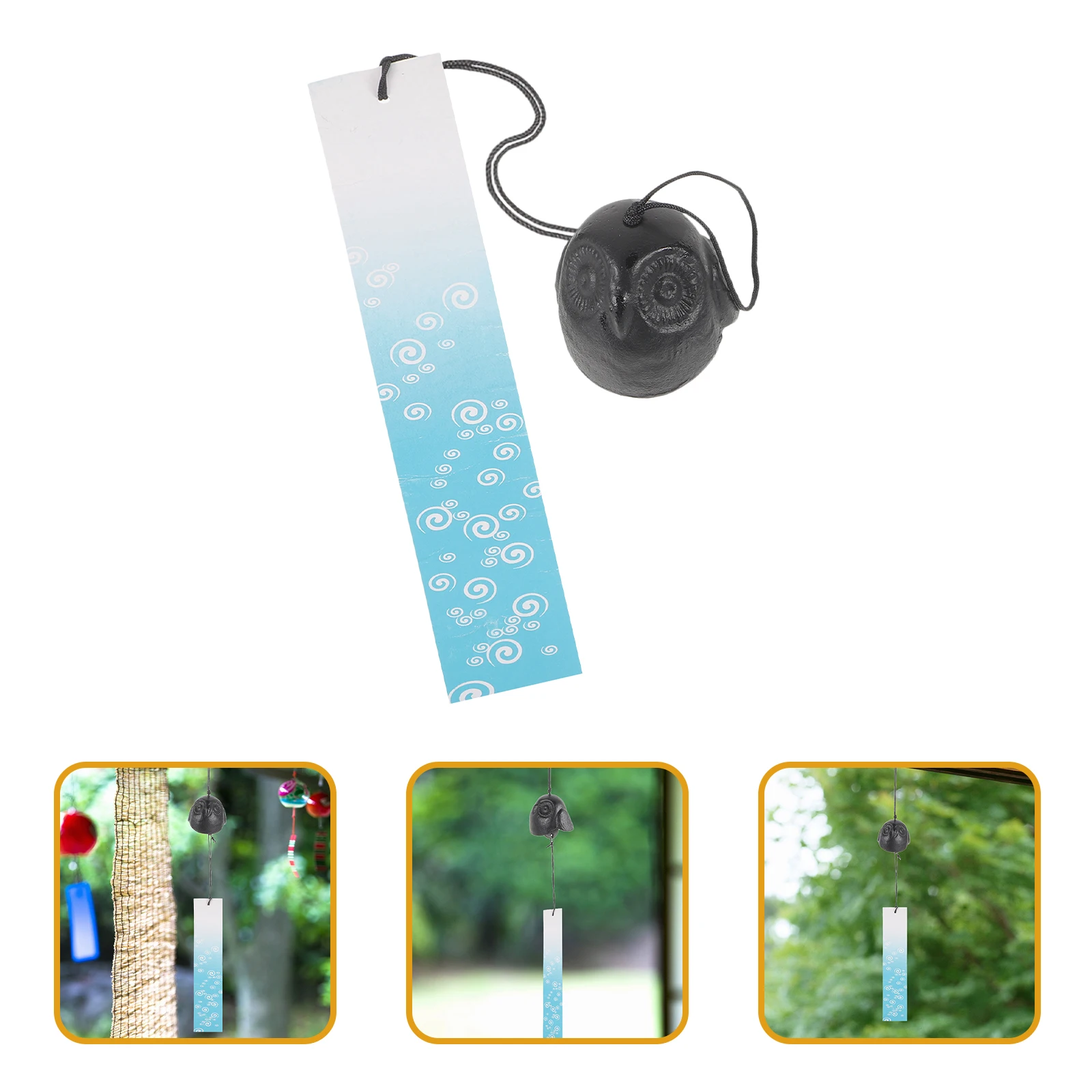

Vintage Owl Chime Iron Metal Japanese Style Hanging Pendant Bell Outdoor Garden Balcony Bells Home Decor Festival Window Chimes