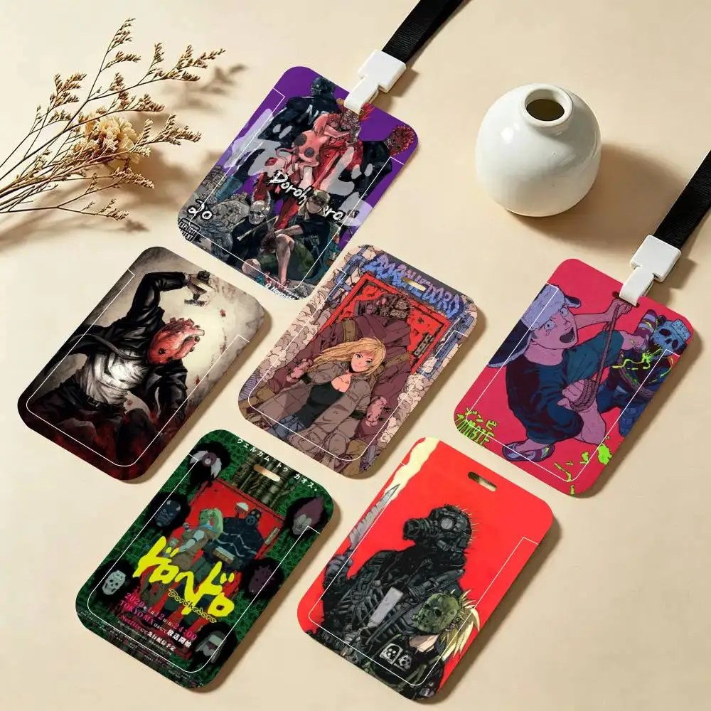 Anime Dorohedoro ID Card Holder Neck Strap Pendant Door Badge Holder Lanyards Keychain Work Credential Case Gift