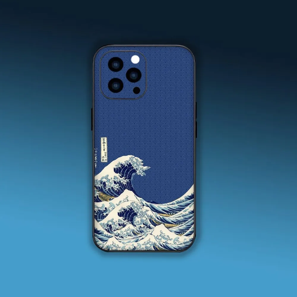 The Great Wave Off Kanagawa Phone Case For Xiaomi 12 11 Pro K40Pro Redmi Note7 8 9 Black Shell