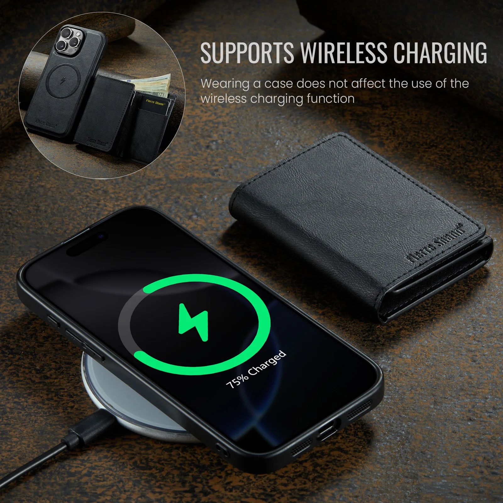 ที่ถอดออกได้กระเป๋าสตางค์หนังสําหรับiPhone 16 Pro Max 17 Air 16e 15 Plus 14 13 12 11 7 8 SE3 ฝาครอบชาร์จแม่เหล็ก