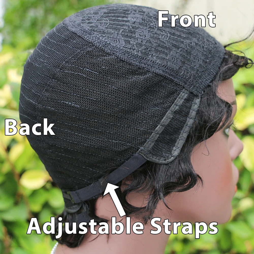 French Retro Bob Wig Human Hair Water Waves Machine Weft Affordable Machine Made Bob Wig Full Machine Made 1B #2 #27 #99J #613