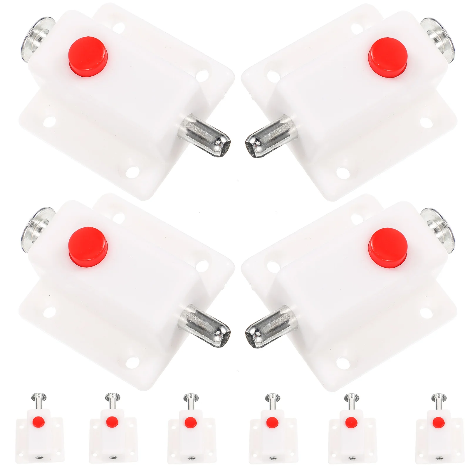 

10pcs Plastic Cabinet Door Latches Spring Loaded Heavy Duty Security Door Bolts Flush Barrel Locks For Bedroom Bathroom