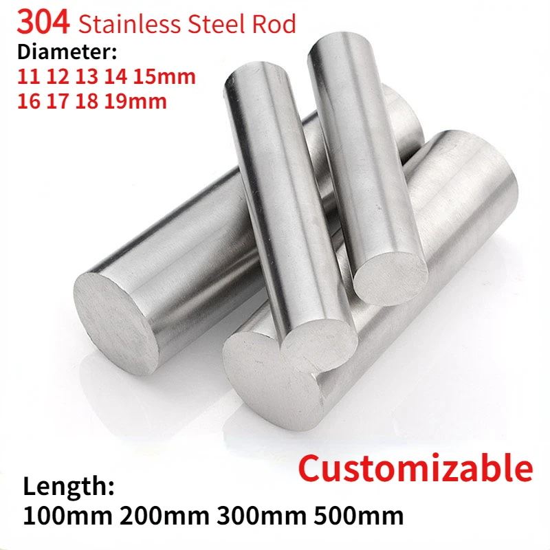 

304 Stainless Steel Model Straight Metal Metric Round Shaft Rod Bars Dia 11mm~19mm For DIY RC Car RC Helicopter Airplane