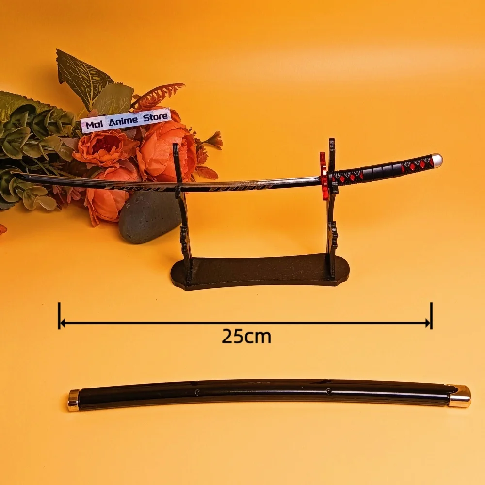 10in mini tanjirou katana pequeno sabre samurai original kimetsu não yaiba real japonês katana metal demônio slayer espada brinquedo presente